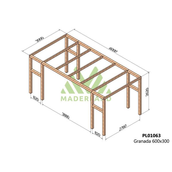 Pergola en bois lamellé-collé Granada - Maderland