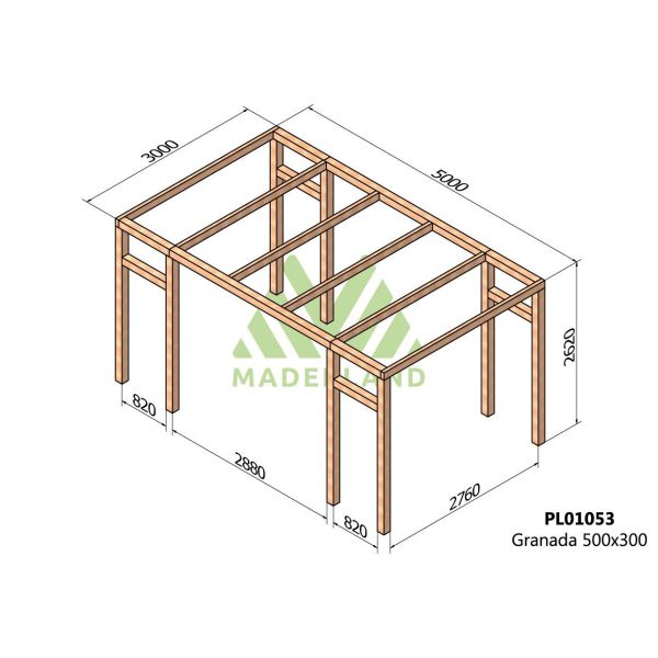 Pergola en bois lamellé-collé Granada - Maderland