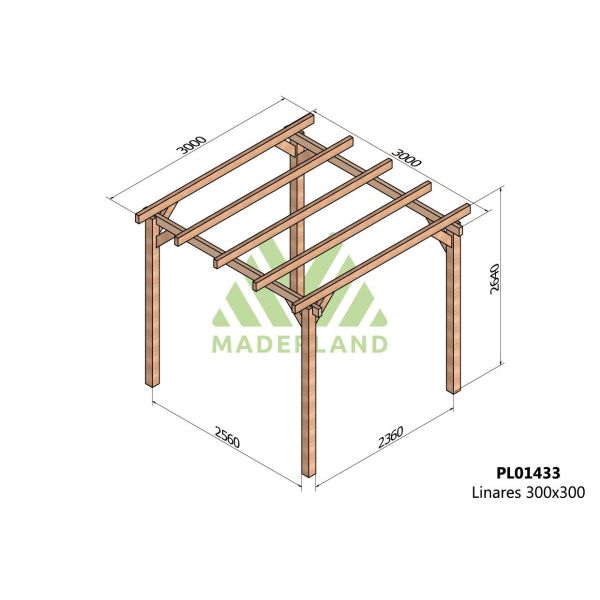 Pergola en bois lamellé-collé Linares - Maderland