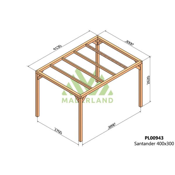 Pergola en bois lamellé-collé Santander - Maderland