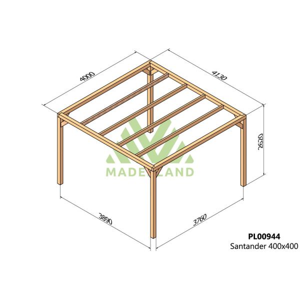 Pergola en bois lamellé-collé Santander - Maderland