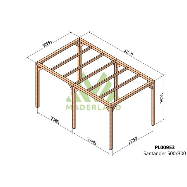 Pergola en bois lamellé-collé Santander - Maderland