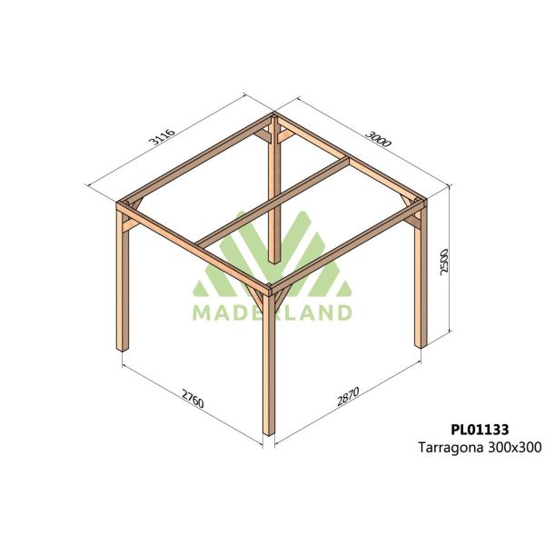 Pergola en bois lamellé-collé Tarragona - Maderland