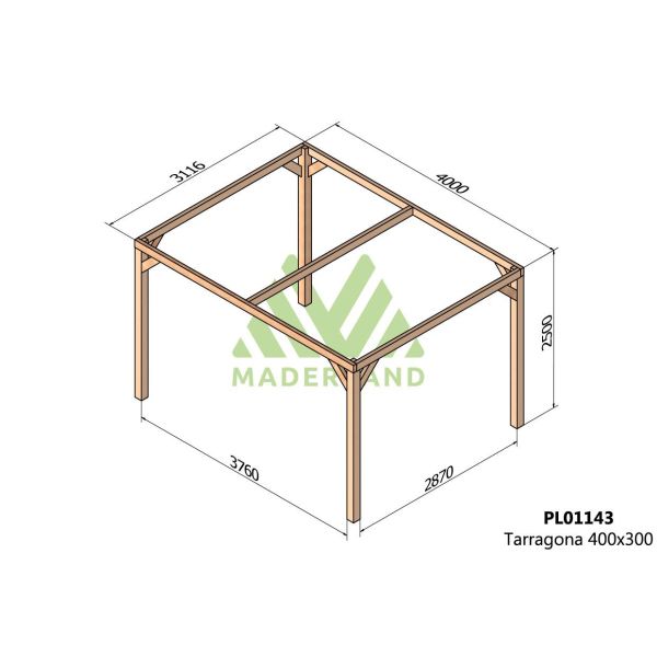 Pergola en bois lamellé-collé Tarragona - Maderland