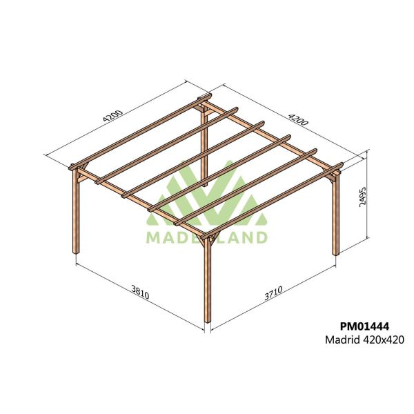 Pergola en bois massif Madrid - Maderland