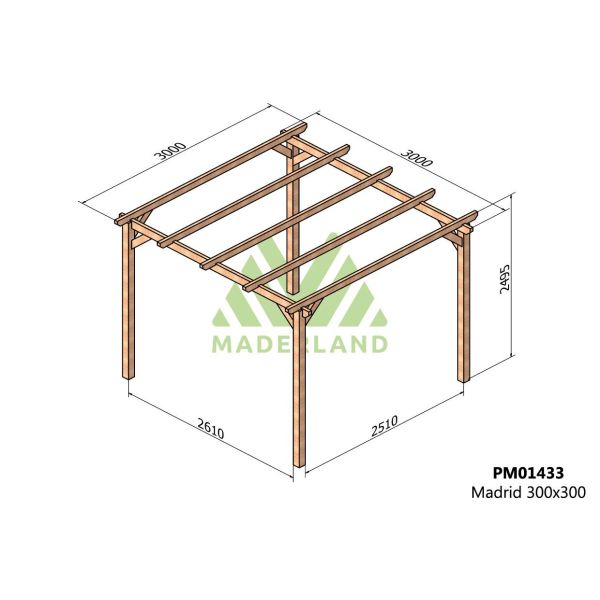 Pergola en bois massif Madrid - Maderland