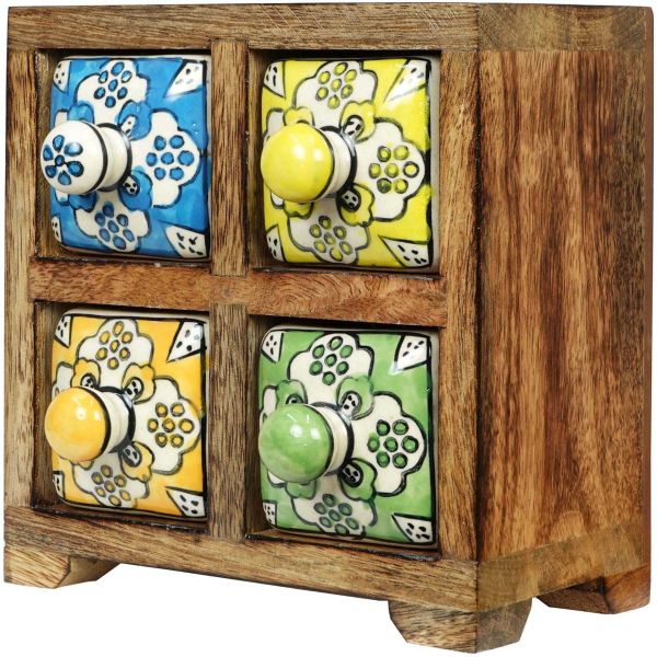 Petit meuble de rangement 4 tiroirs colorés