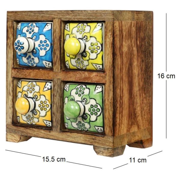 Petit meuble de rangement 4 tiroirs colorés - 8