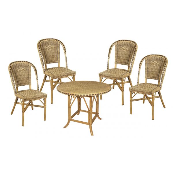 Petit salon en manau et rotin Medan