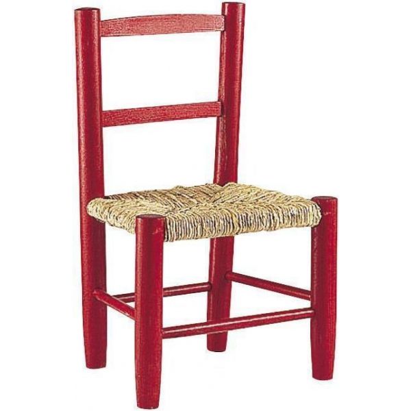 Petite chaise bois pour enfant (rouge)