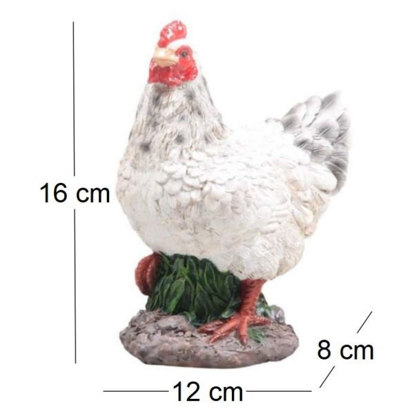 Petite poule en résine 12 x 8 x 16 cm - 7,87