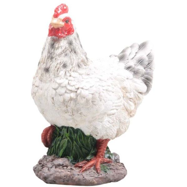 Petite poule en résine 12 x 8 x 16 cm