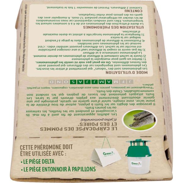 Phéromones Carpocapse des pommes et des poires Cydia pomonella (2 capsules) - BII-0116