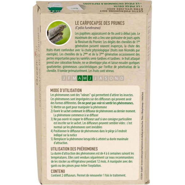 Phéromones Carpocapse des prunes Cydia funebrana (2 capsules) - BII-0117
