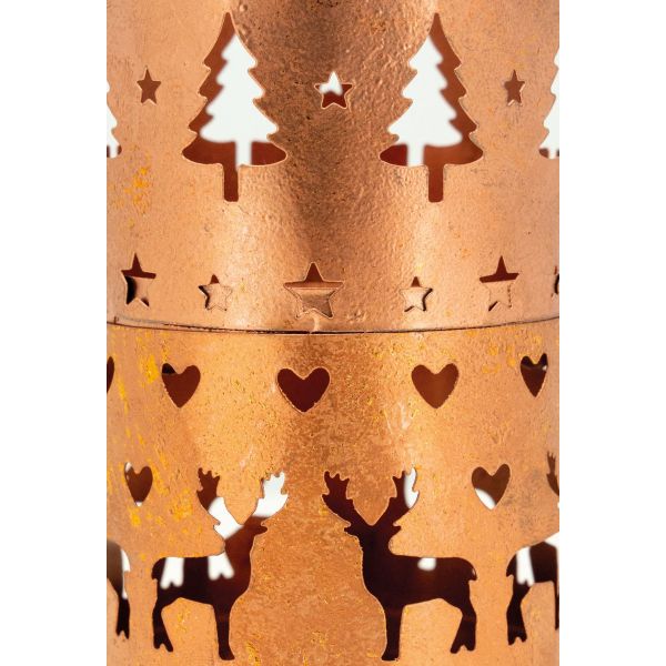 Photophore de Noël sur pied en métal cuivré (Lot de 6) - 19,90