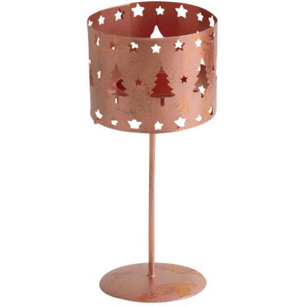 Photophore de Noël sur pied en métal cuivré (Lot de 2) - AUBRY GASPARD