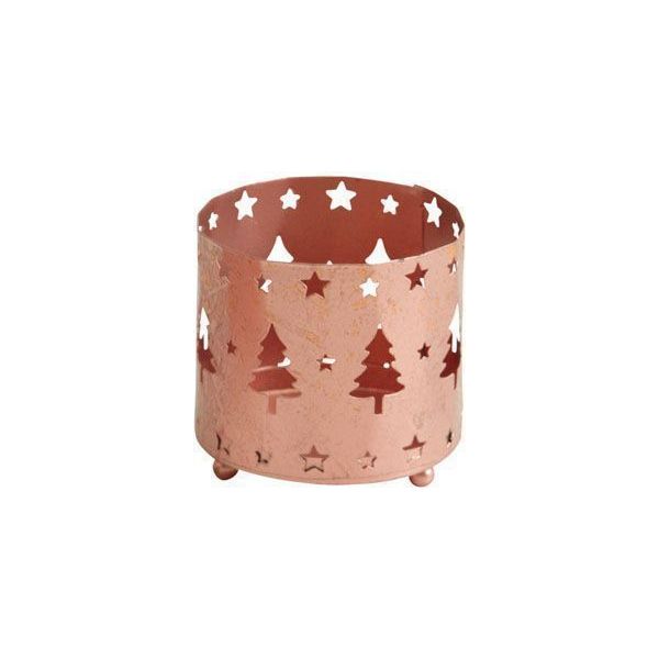 Photophore de Noël rond en métal cuivré (Lot de 2) - AUBRY GASPARD