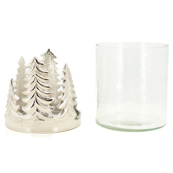 Photophore Sapin en verre et aluminium - 24,90