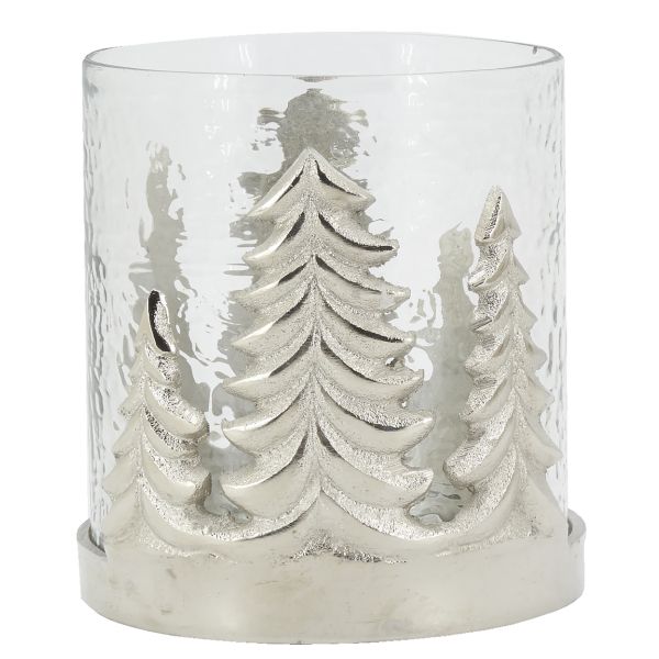 Photophore Sapin en verre et aluminium