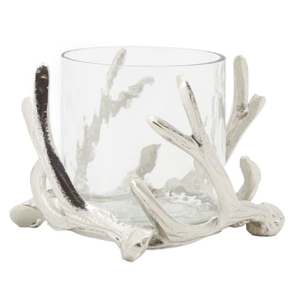 Photophore bois de cerf en aluminium