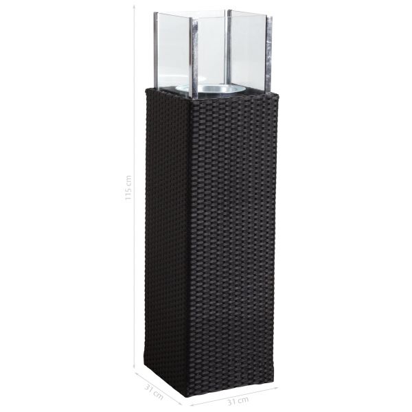 Photophore d'extérieur noir en résine et verre - AUBRY GASPARD