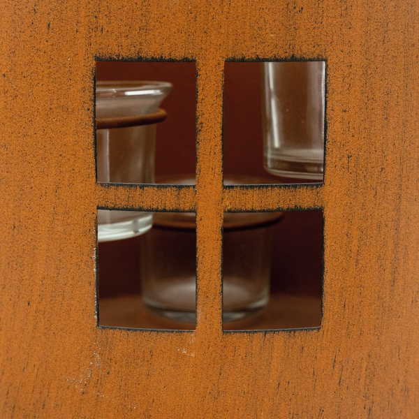 Photophore de jardin en métal rouillé - 21,90