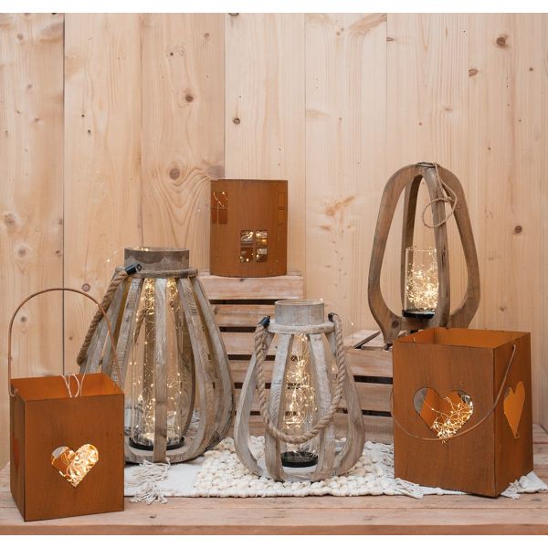 Photophore de jardin en métal rouillé (Lot de 2) - AUBRY GASPARD