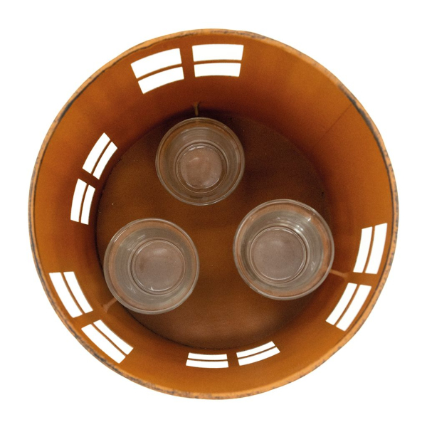 Photophore de jardin en métal rouillé - 6