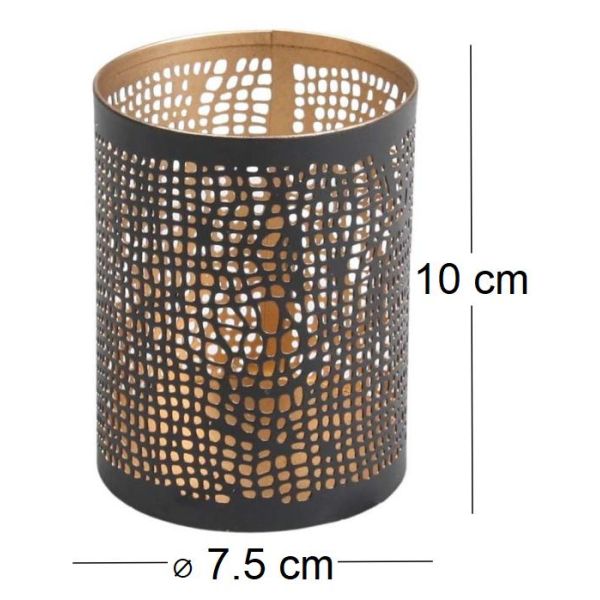 Photophore en métal ajouré 7.5 x 10 cm - SID