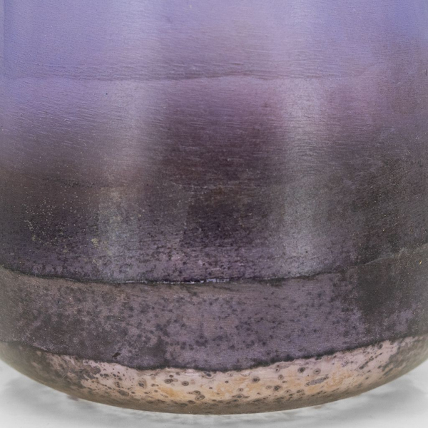 Photophore rond en verre teinté violet - 5