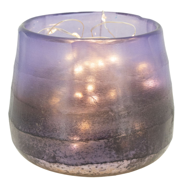 Photophore rond en verre teinté violet - AUBRY GASPARD