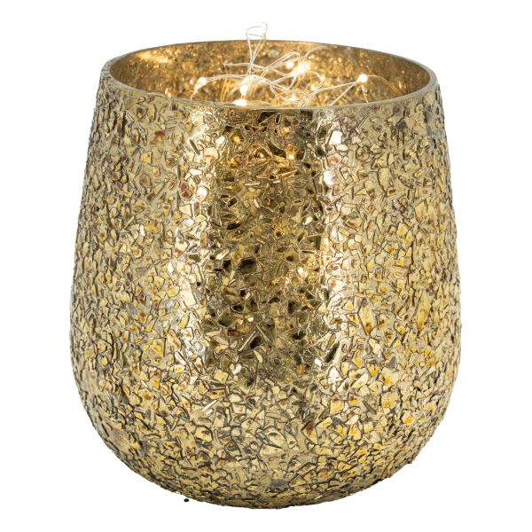 Photophore ronds en verre doré - 14,90