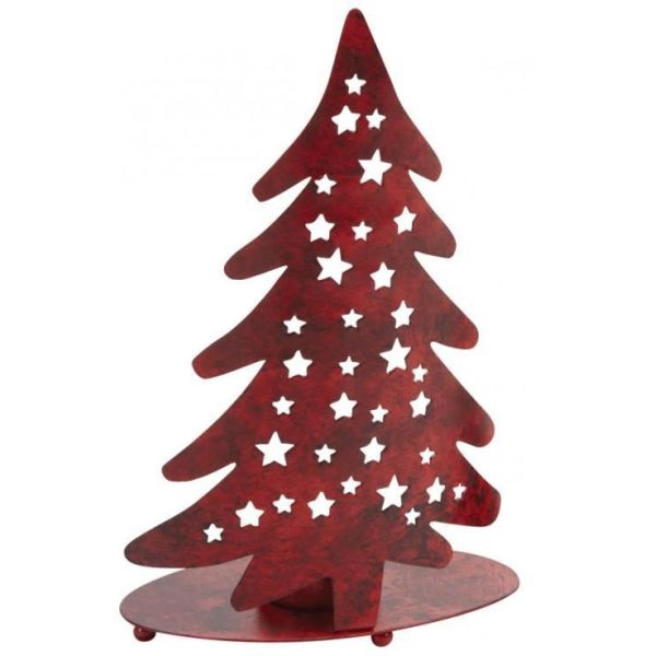 Photophore sapin de Noël en métal (Lot de 2) - AUB-5384