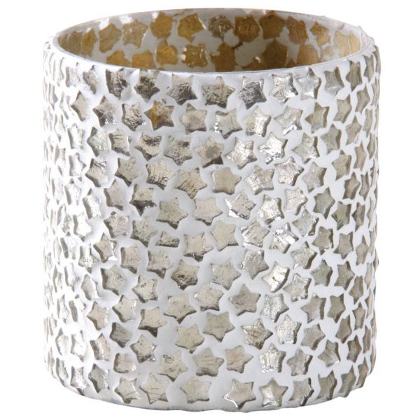 Photophore en verre avec étoiles