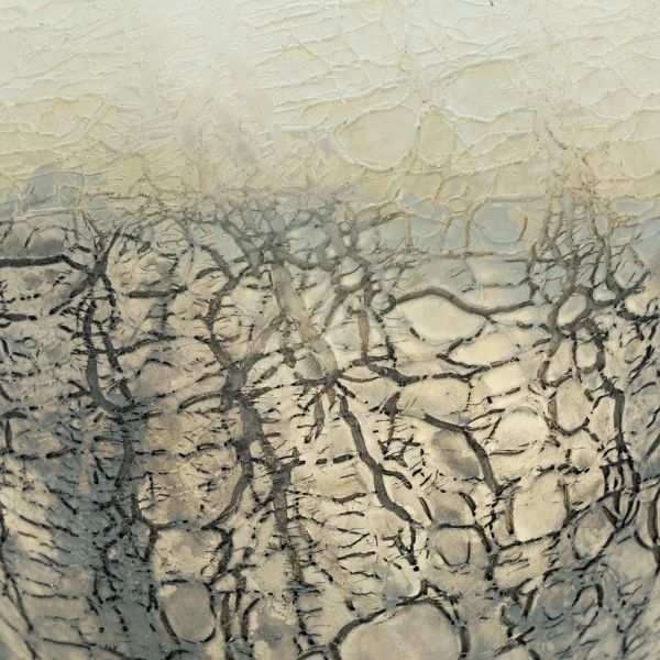 Photophore en verre givré doré et blanc 15 cm - 19,90