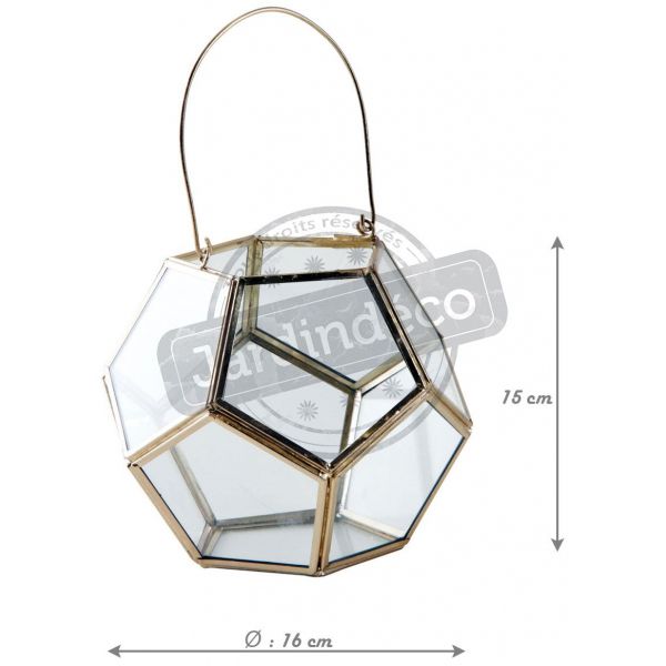Photophore en verre et laiton avec poignée - 32,90