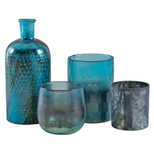 Photophore en verre oxydé turquoise - 5