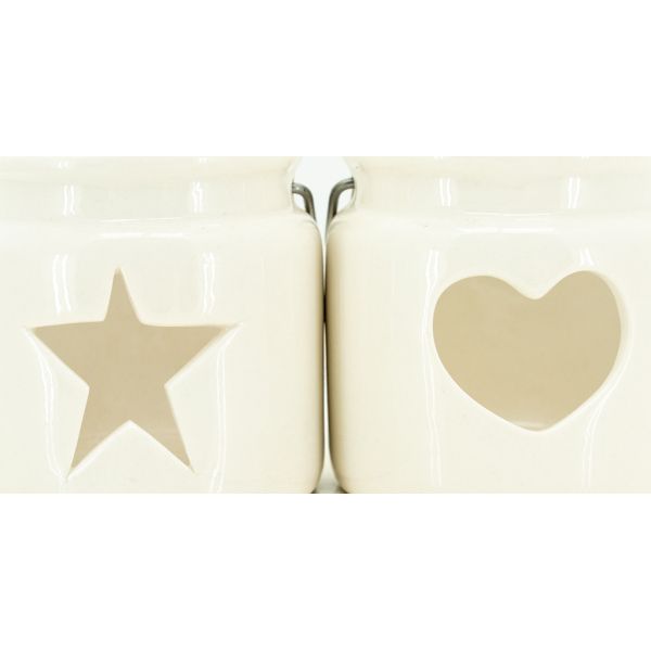 Photophore en verre teinté Noel (Lot de 2) - 6,90