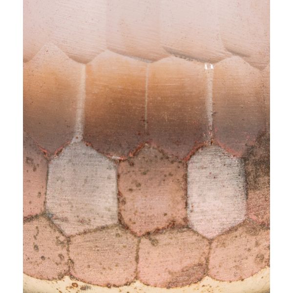Photophore en verre teinté rose et doré 10 cm - 6,90