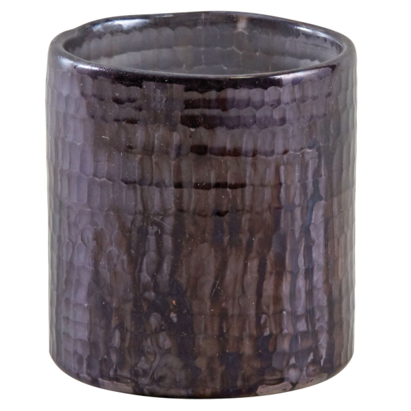 Photophore en verre teinté violet