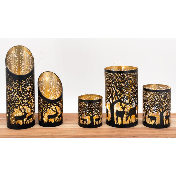 Photophores en métal Cerfs (Lot de 3) - AUB-4847
