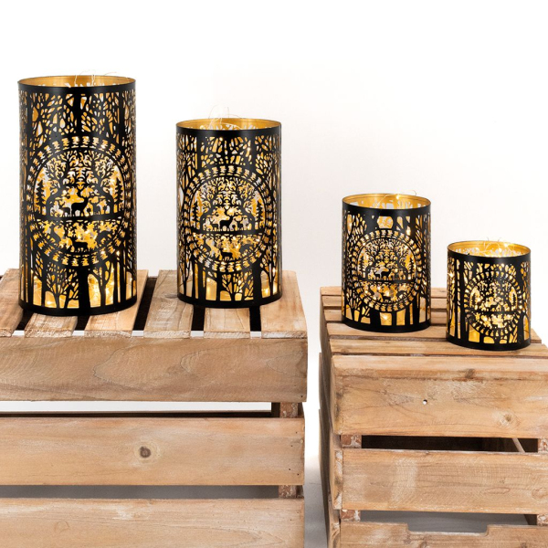 Photophores en métal Forêt (Lot de 4) - AUB-4863