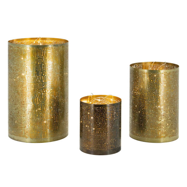 Photophores en métal doré (Lot de 3) - AUBRY GASPARD