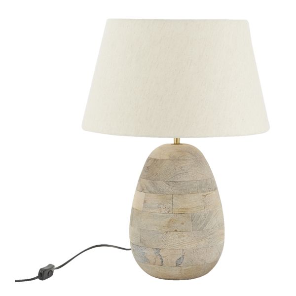 Pied de lampe ovale en manguier - AUB-5435