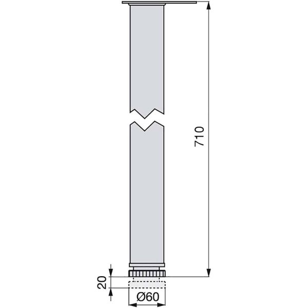 Pieds pour table diamètre 60 mm nickel satiné (Lot de 4) - 64,90