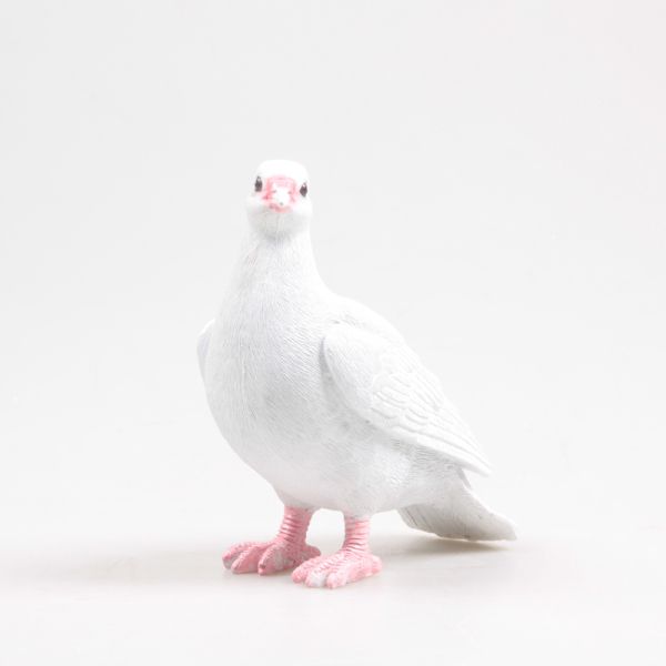Pigeon blanc en résine 19 x 20 x 11 cm - Farmwood animals