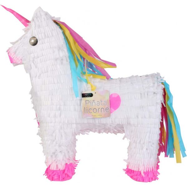 Piñata licorne blanche et multicolore