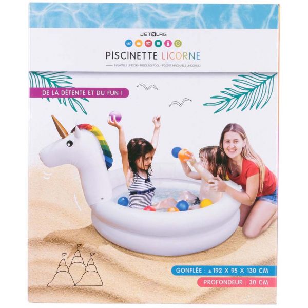 Piscinette gonflable licorne 130 cm - JET LAG