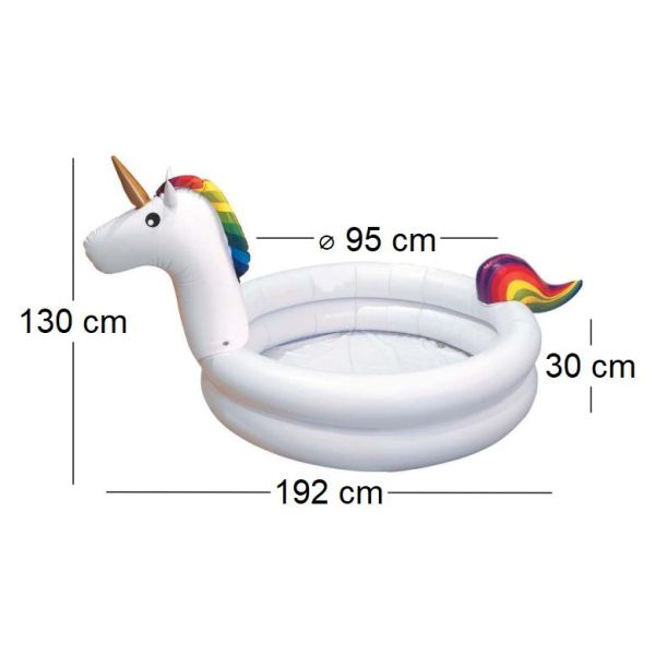Piscinette gonflable licorne 130 cm - CMP-2273
