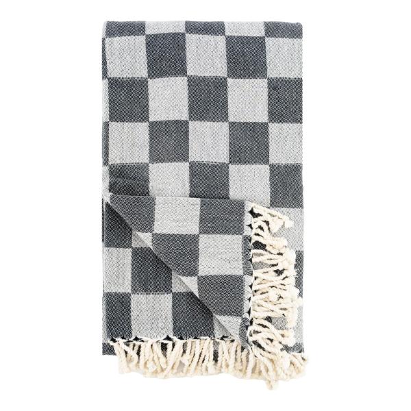 Plaid en coton damier